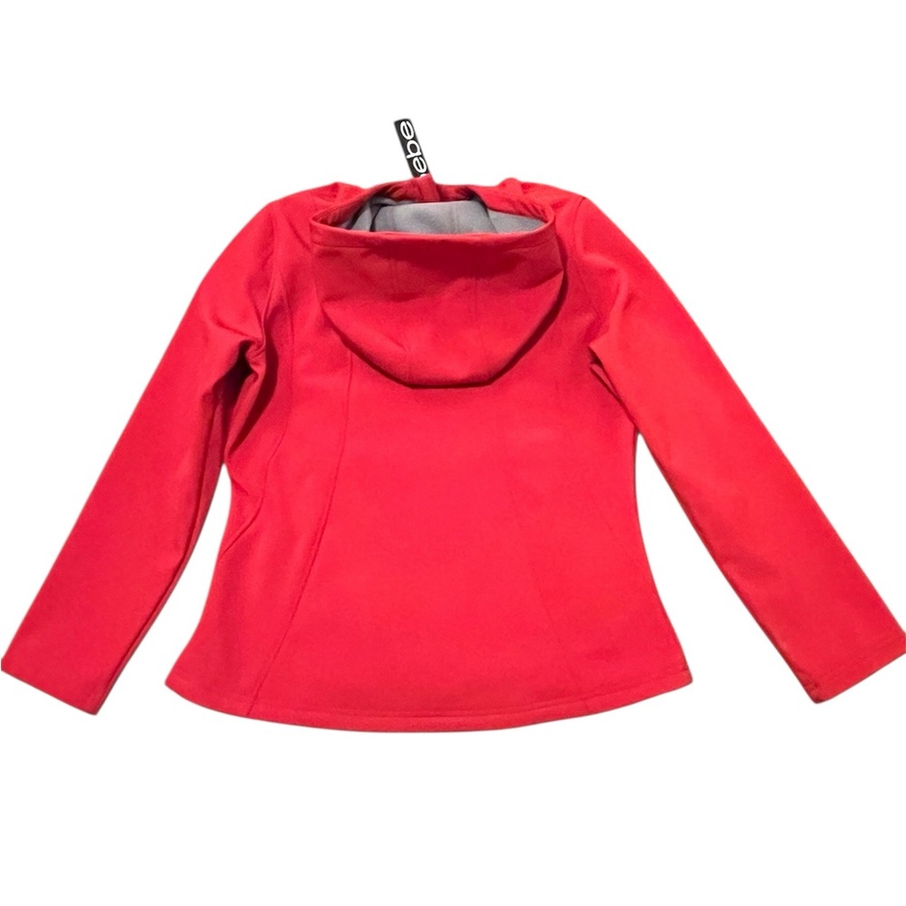 Bebe Women's Red Full Zip-Up Hoodie Lightweight Rain Waterproof Jacket S/M/L - Picture 5 of 8